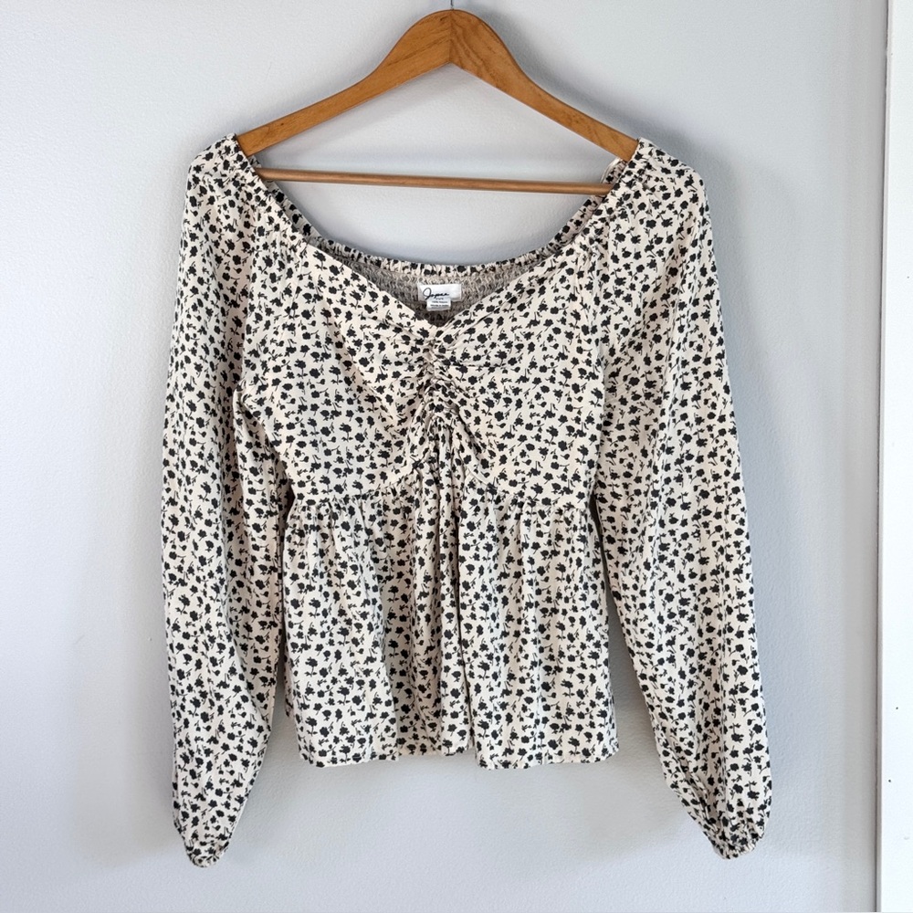 Japna Boho Babydoll Top - Black & Cream